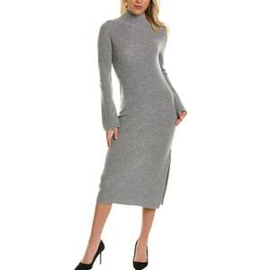 Theory Gover Wool & Cashmere-Blend Midi Dress in Grey NWT Size Large